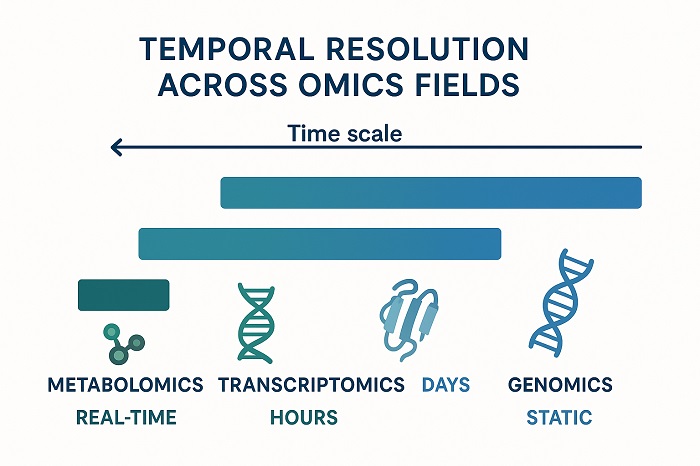 Temporal Resolution Comparison showing time scales of different omic measurements