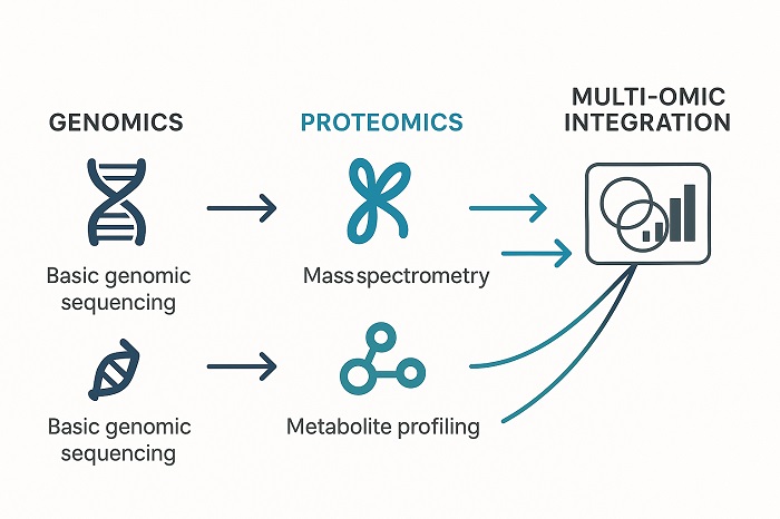 Technology Evolution Timeline showing convergence of omic technologies