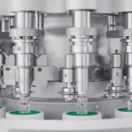 Sealing-machine-securing-caps-on-vials