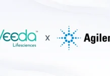 Agilent, Veeda Lifesciences Launch Biopharma Analytics Hub Veeda Lifesciences logo next to Agilent Technologies logo with an 'x' between them, indicating a collaboration.