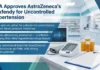 AstraZeneca’s Baxfendy Wins FDA Approval for Uncontrolled Hypertension FDA approves AstraZeneca's Baxfendy for Uncontrolled Hypertension; three bullet points summarize add-on therapy, aldosterone pathway, and market potentialyseewhite backgrounds and blue ribbons in the image.