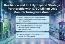 Resilience and Eli Lilly Expand Strategic Partnership with $750 Million Ohio Manufacturing Investment News banner: Eli Lilly expands Ohio manufacturing with $750 million investment; three strategic goals listed.