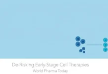 The Starting Material Dilemma: De-Risking Early-Stage CAR-T and Immuno-Oncology Pipelines Diagram: a few blue cell icons on the left arrowing to a 3x4 grid of blue cells on the right, symbolizing scaling in early-stage cell therapies.