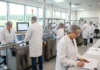 Why Operational Resilience is Becoming A Strategic Priority Across Pharmaceutical Facilities Team of scientists in white coats and hairnets work at an automated production line, monitoring computer screens.