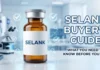Buying Guide: How to Source High-Quality Selank for Research Bottle labeled 'SELANK' in a laboratory setting with a 'Selank Buyer's Guide' title and 'What you need to know before you buy' subtitle, indicating an informational guide.