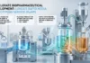Lonza Launches Rapid Media Prototyping Service to Accelerate Biopharmaceutical Development Robotic biotech lab with glass reactors and tubing illustrating Lonza RaMp rapid media prototyping service in action.